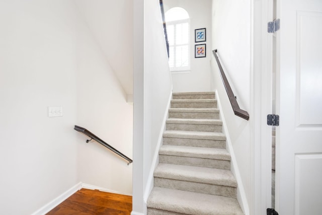 6050 Huntmere Ave, Franklin, TN 37064 - staircase featuring baseboards and wood finished floors