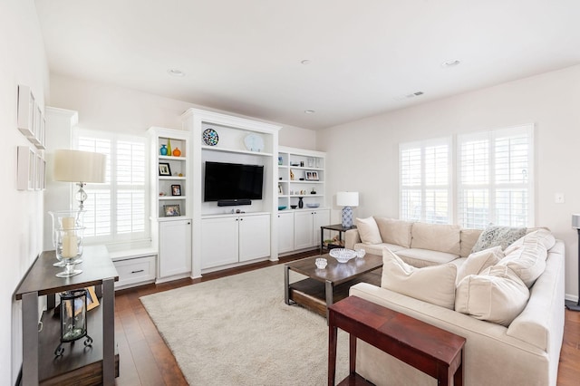 6050 Huntmere Ave, Franklin, TN 37064 - living room with wood-type flooring and recessed lighting