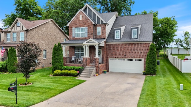 750 Masters Way, Mount Juliet, TN 37122 - view of front facade featuring brick siding, an attached garage, driveway, a shingled roof, and a porch