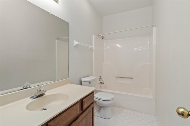 2101 Benton Hall Ct, Columbia, TN 38401 - full bath featuring toilet, vanity, shower / tub combination, and tile patterned floors