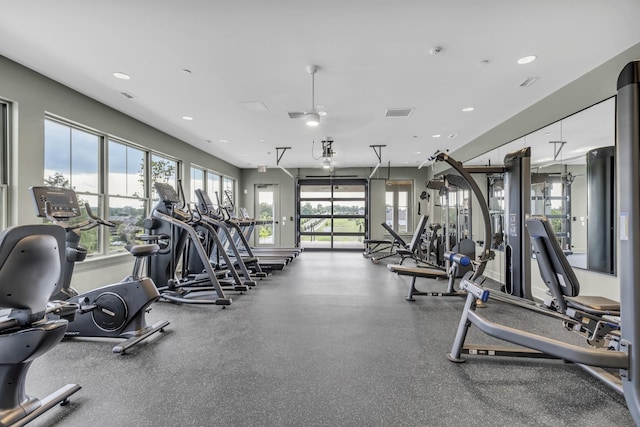 6705 Major Hutchings Dr, Hermitage, TN 37076 - gym with recessed lighting
