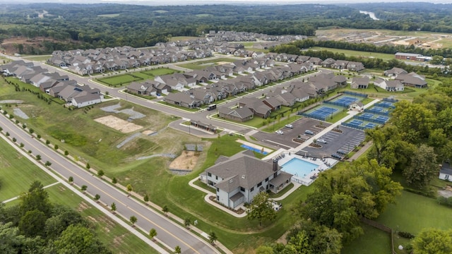 6705 Major Hutchings Dr, Hermitage, TN 37076 - aerial overview of property's location featuring a pool and nearby suburban area