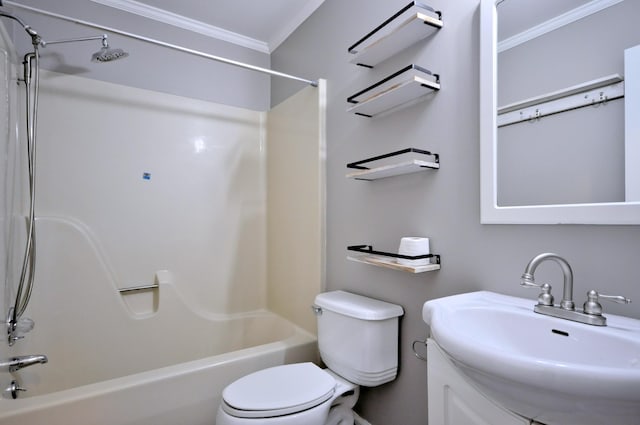 545 Donna Dr, Clarksville, TN 37042 - bathroom with ornamental molding,  shower combination, toilet, and vanity