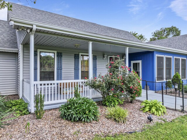 1313 Stayton Rd, Cumberland Furnace, TN 37051 - property entrance featuring roof with shingles and covered porch