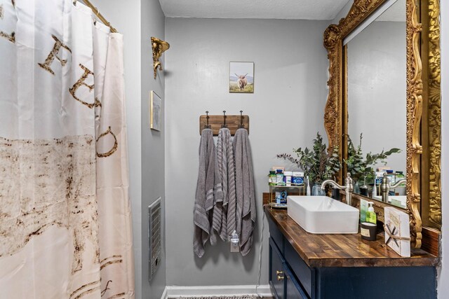 1313 Stayton Rd, Cumberland Furnace, TN 37051 - bathroom with vanity and curtained shower