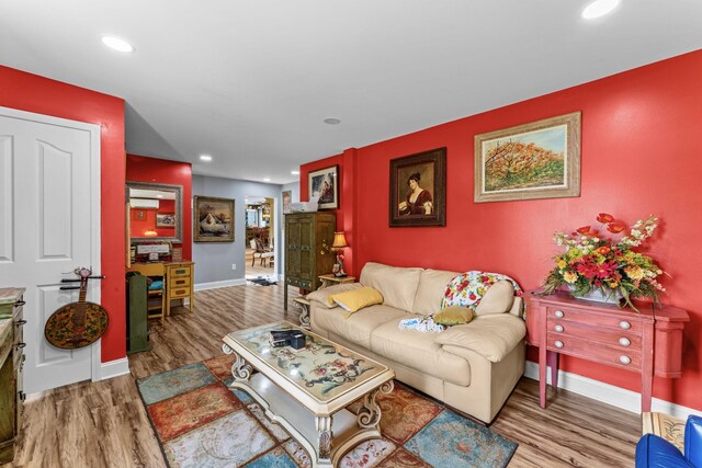 1313 Stayton Rd, Cumberland Furnace, TN 37051 - living room with wood finished floors, baseboards, and recessed lighting