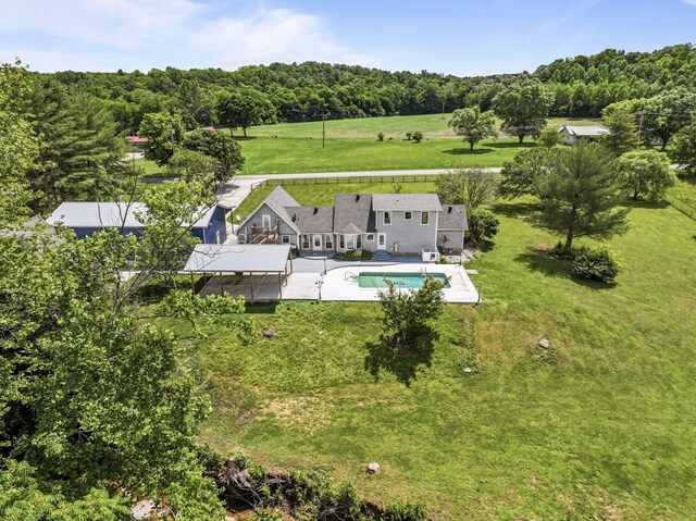 1313 Stayton Rd, Cumberland Furnace, TN 37051 - view from above of property with a pool