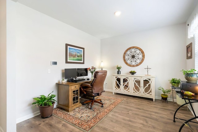 4043 Beach Way, White House, TN 37188 - office with baseboards, wood finished floors, and recessed lighting