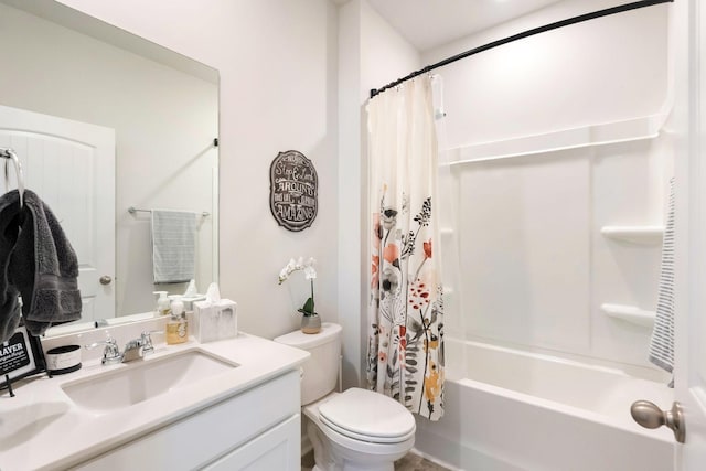 4043 Beach Way, White House, TN 37188 - bathroom with vanity, toilet, and shower / bathtub combination with curtain