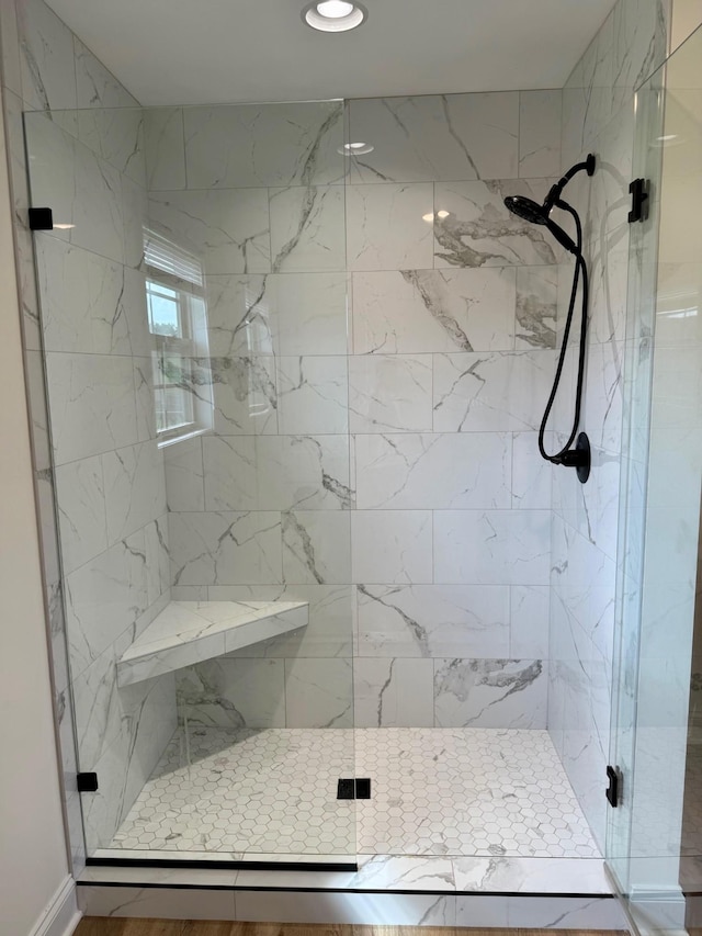 2617 Spring Arbor Ct, Cookeville, TN 38501 - full bathroom with a marble finish shower and recessed lighting