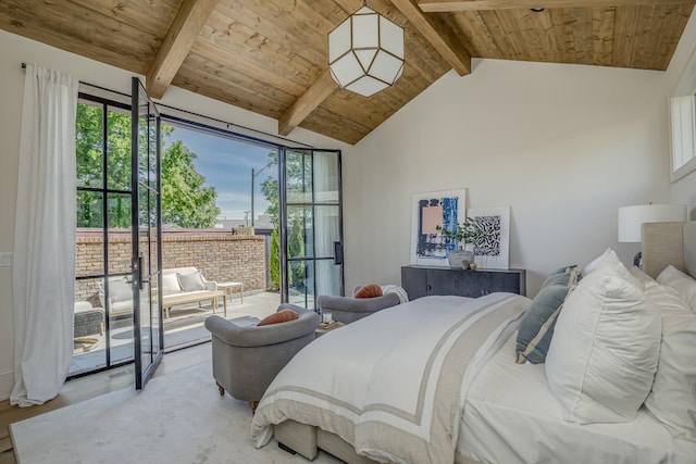 1302 Pillow St, Nashville, TN 37203 - bedroom with wood ceiling, wood finished floors, and access to exterior
