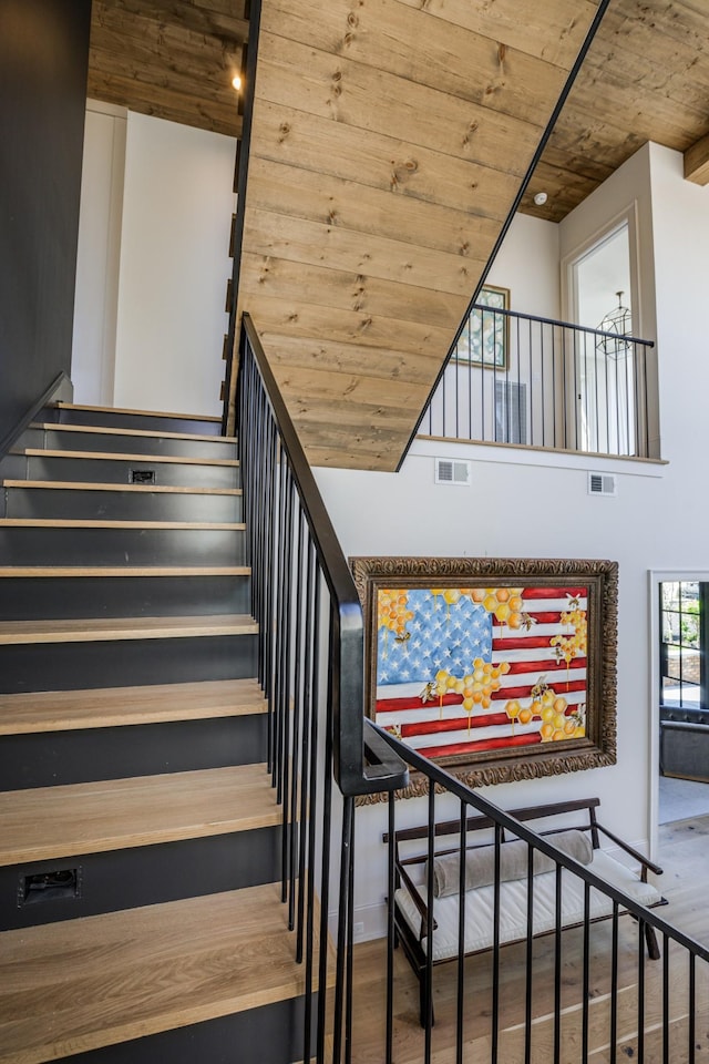 1302 Pillow St, Nashville, TN 37203 - stairway featuring wood finished floors