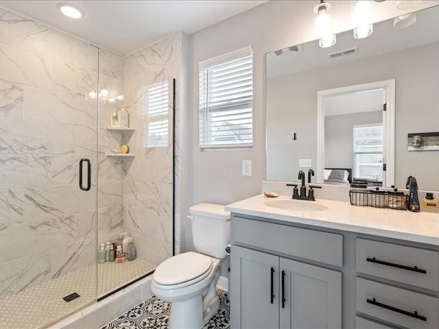 401 Queen Ln, Gallatin, TN 37066 - full bathroom featuring toilet, a stall shower, and vanity