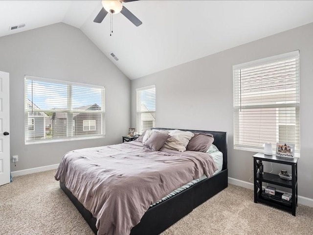 401 Queen Ln, Gallatin, TN 37066 - carpeted bedroom with lofted ceiling, baseboards, and ceiling fan