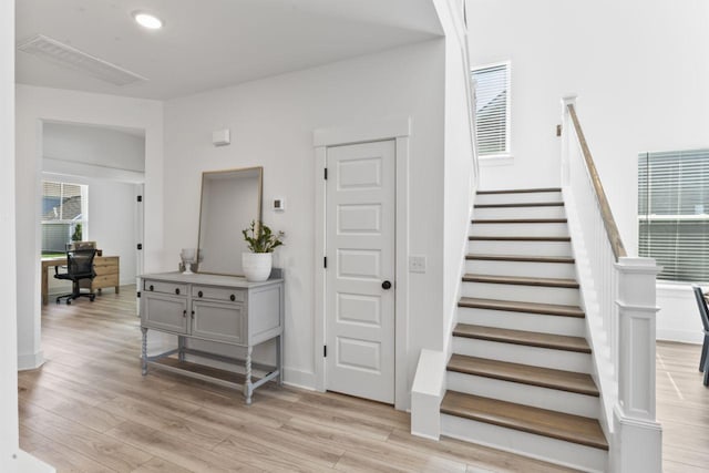 285 Gulfstream Dr, Gallatin, TN 37066 - stairway featuring wood finished floors and recessed lighting