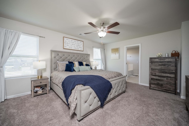 430 Burnley Way, Murfreesboro, TN 37128 - bedroom with carpet, baseboards, a ceiling fan, and ensuite bathroom
