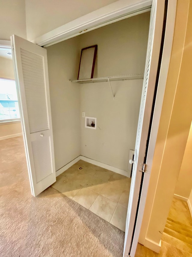 4316 Summercrest Blvd Unit 800, Antioch, TN 37013 - laundry room with washer hookup, light tile patterned floors, baseboards, and light colored carpet