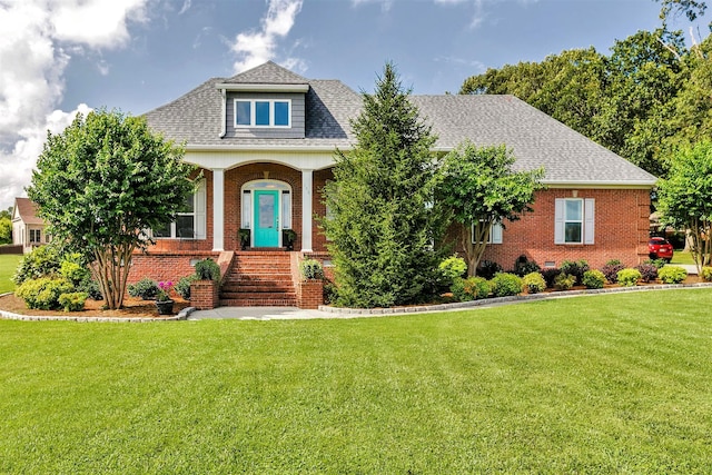 106 Rigney Rd, Manchester, TN 37355 - view of front of property featuring brick siding, a front yard, and a shingled roof