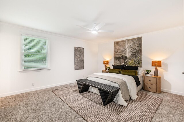 109 Pebble Creek Rd, Franklin, TN 37064 - carpeted bedroom with crown molding, baseboards, and a ceiling fan