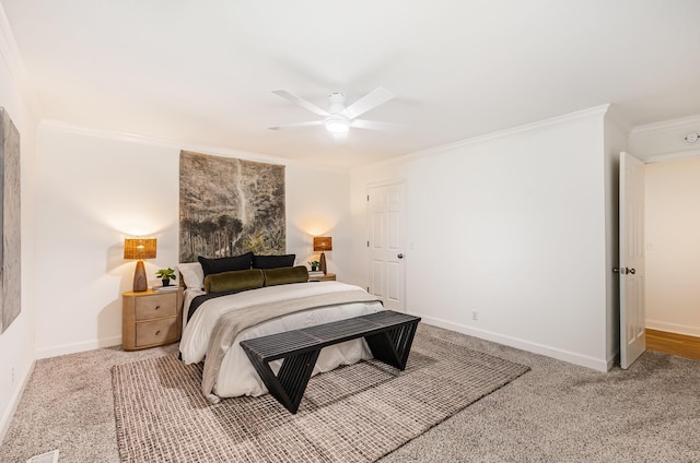 109 Pebble Creek Rd, Franklin, TN 37064 - carpeted bedroom with crown molding, baseboards, and a ceiling fan