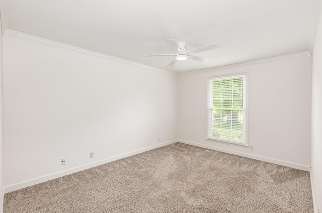 109 Pebble Creek Rd, Franklin, TN 37064 - empty room with baseboards, ornamental molding, a ceiling fan, and carpet