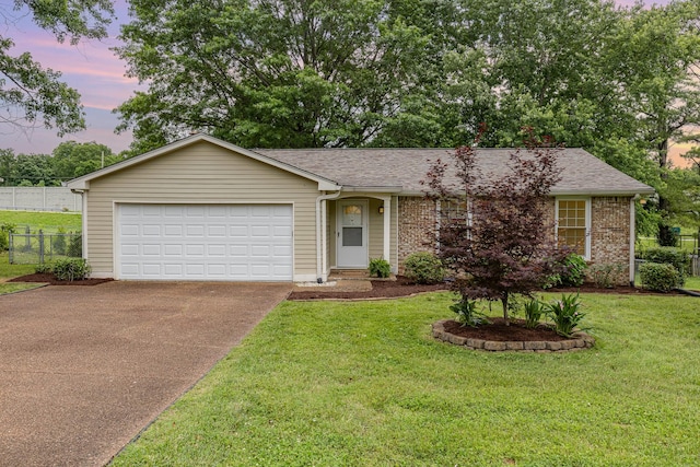 109 Pebble Creek Rd, Franklin, TN 37064 - ranch-style home featuring concrete driveway, an attached garage, roof with shingles, and brick siding
