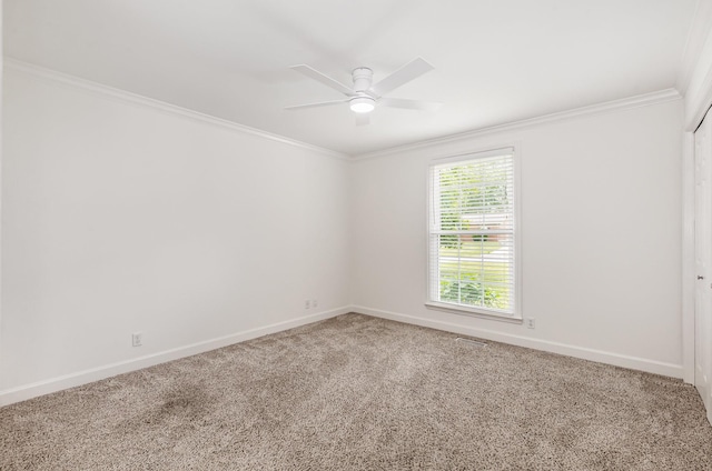 109 Pebble Creek Rd, Franklin, TN 37064 - carpeted empty room featuring crown molding, ceiling fan, and baseboards