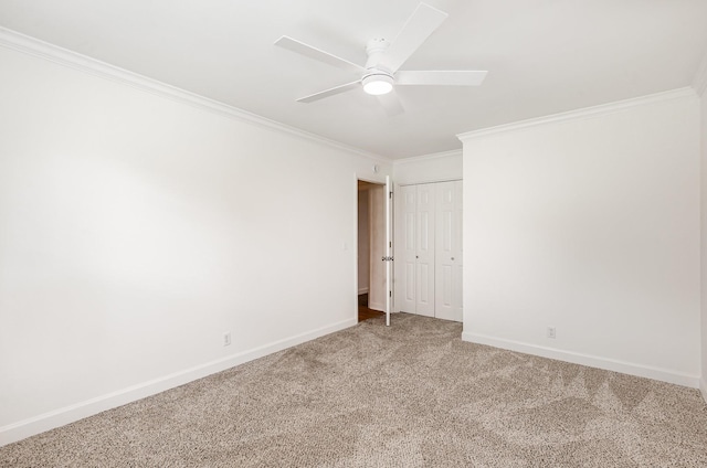 109 Pebble Creek Rd, Franklin, TN 37064 - carpeted empty room featuring crown molding, baseboards, and ceiling fan