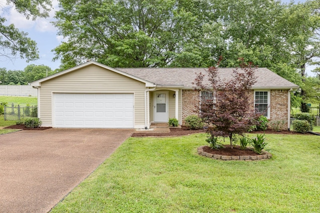 109 Pebble Creek Rd, Franklin, TN 37064 - single story home with driveway, an attached garage, a shingled roof, and brick siding