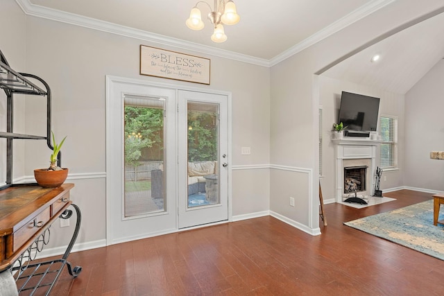 2034 Lincoln Rd, Spring Hill, TN 37174 - entryway with healthy amount of natural light, wood finished floors, baseboards, and ornamental molding