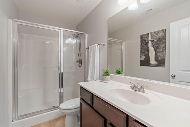 2034 Lincoln Rd, Spring Hill, TN 37174 - full bathroom featuring a shower stall, vanity, toilet, and tile patterned floors