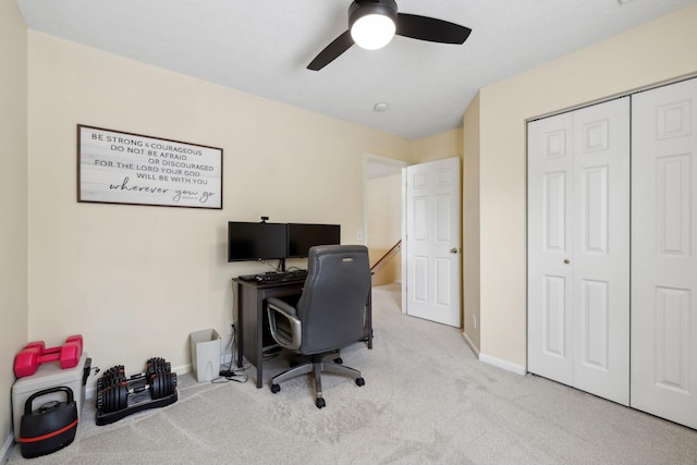 4641 Cather Ct, Nashville, TN 37214 - office space featuring carpet flooring, a ceiling fan, and baseboards