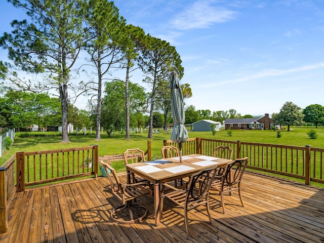 2521 Greens Mill Rd, Columbia, TN 38401 - deck featuring outdoor dining area and a yard