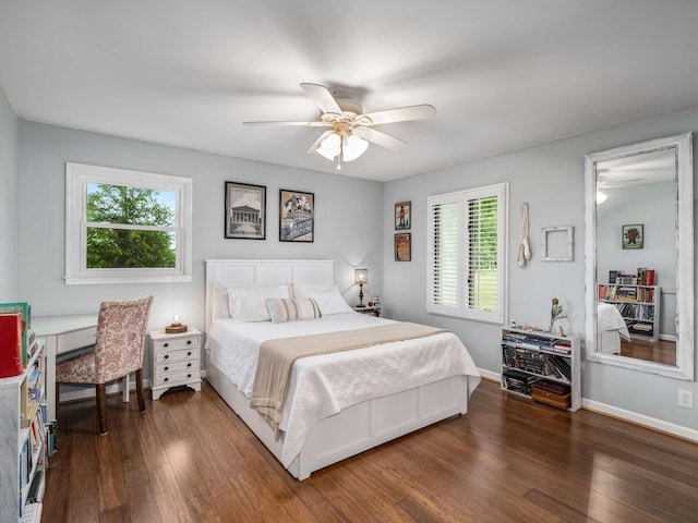 2521 Greens Mill Rd, Columbia, TN 38401 - bedroom featuring wood finished floors, baseboards, and a ceiling fan