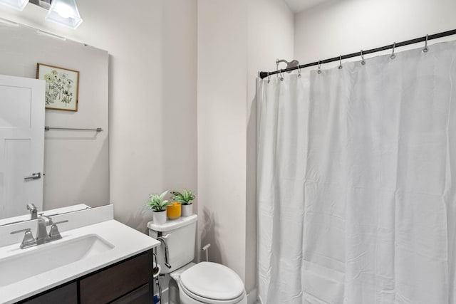 8061 Warbler Way, Brentwood, TN 37027 - bathroom featuring vanity, toilet, and curtained shower