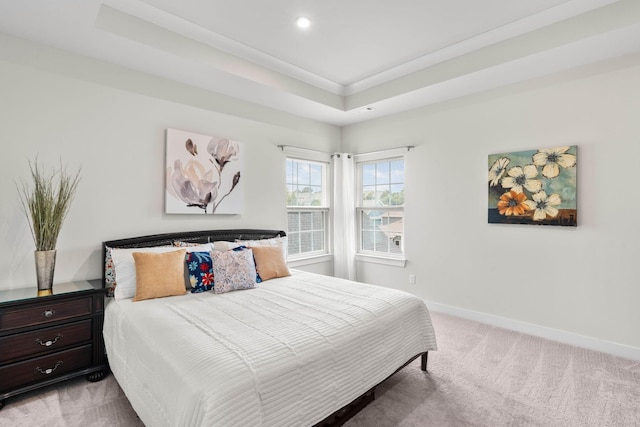 8061 Warbler Way, Brentwood, TN 37027 - bedroom with light carpet, baseboards, a raised ceiling, and recessed lighting