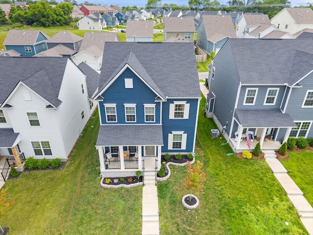 8061 Warbler Way, Brentwood, TN 37027 - view of front of property with a porch, a residential view, roof with shingles, and central air condition unit