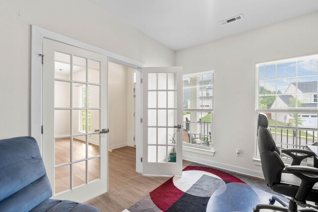 8061 Warbler Way, Brentwood, TN 37027 - office space with french doors, wood finished floors, and baseboards