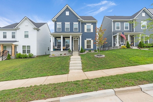 8061 Warbler Way, Brentwood, TN 37027 - view of front of property with covered porch and a front yard