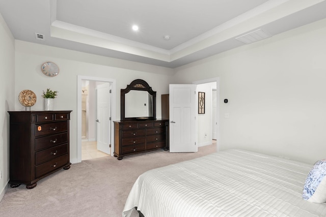 8061 Warbler Way, Brentwood, TN 37027 - bedroom featuring light colored carpet, a raised ceiling, and baseboards