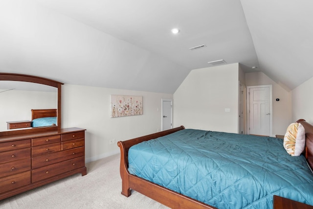 8061 Warbler Way, Brentwood, TN 37027 - bedroom featuring light carpet, vaulted ceiling, and baseboards