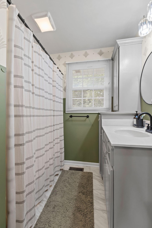 301 Tyler Dr, Hermitage, TN 37076 - bathroom featuring vanity and a shower with curtain
