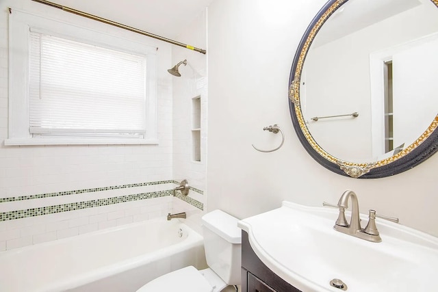2401 Vaulx Ln, Nashville, TN 37204 - bathroom featuring toilet, bathtub / shower combination, and vanity