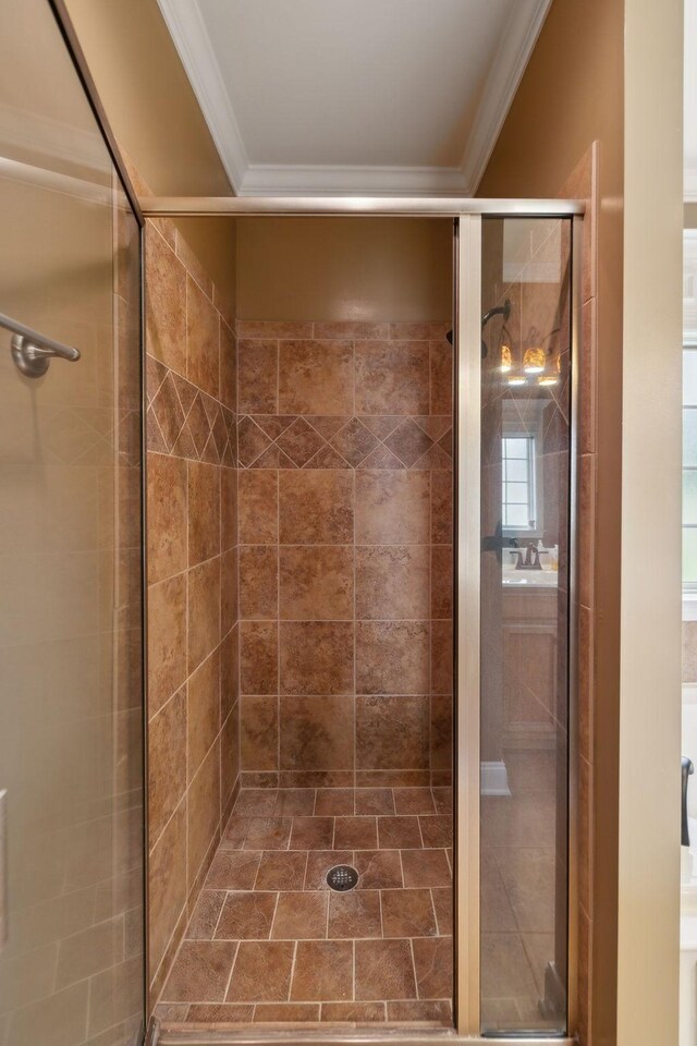 4322 Thoroughbred Ln, Murfreesboro, TN 37127 - full bathroom with ornamental molding and a shower stall