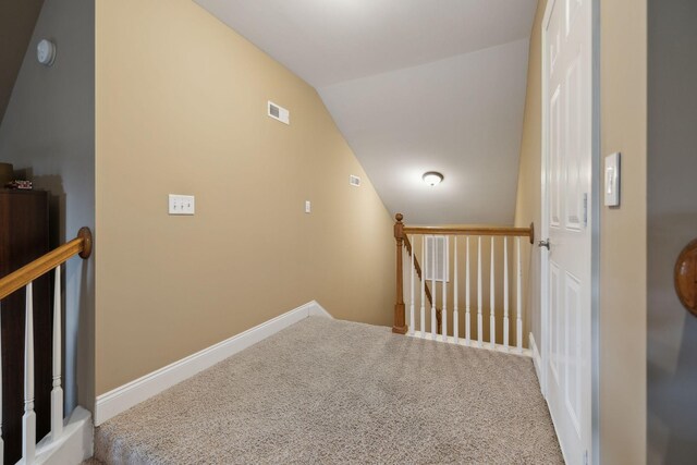 4322 Thoroughbred Ln, Murfreesboro, TN 37127 - hall with an upstairs landing, vaulted ceiling, carpet floors, and baseboards