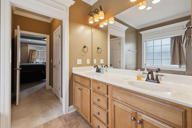 4322 Thoroughbred Ln, Murfreesboro, TN 37127 - ensuite bathroom with double vanity, crown molding, and baseboards