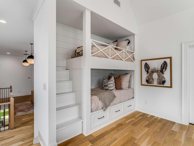 9021 Passiflora Ct, College Grove, TN 37046 - bedroom with light wood-style floors, baseboards, and recessed lighting