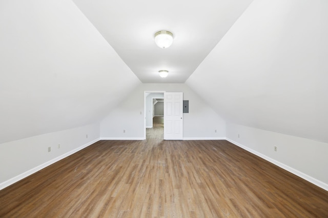 3031 Hartford Dr, Murfreesboro, TN 37129 - additional living space with vaulted ceiling, baseboards, wood finished floors, and electric panel