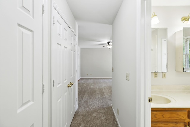 3031 Hartford Dr, Murfreesboro, TN 37129 - hall with dark carpet and baseboards