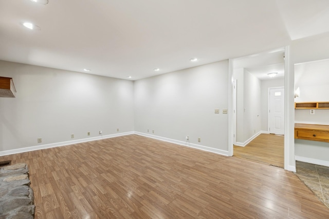 3031 Hartford Dr, Murfreesboro, TN 37129 - below grade area with light wood-type flooring, baseboards, and recessed lighting